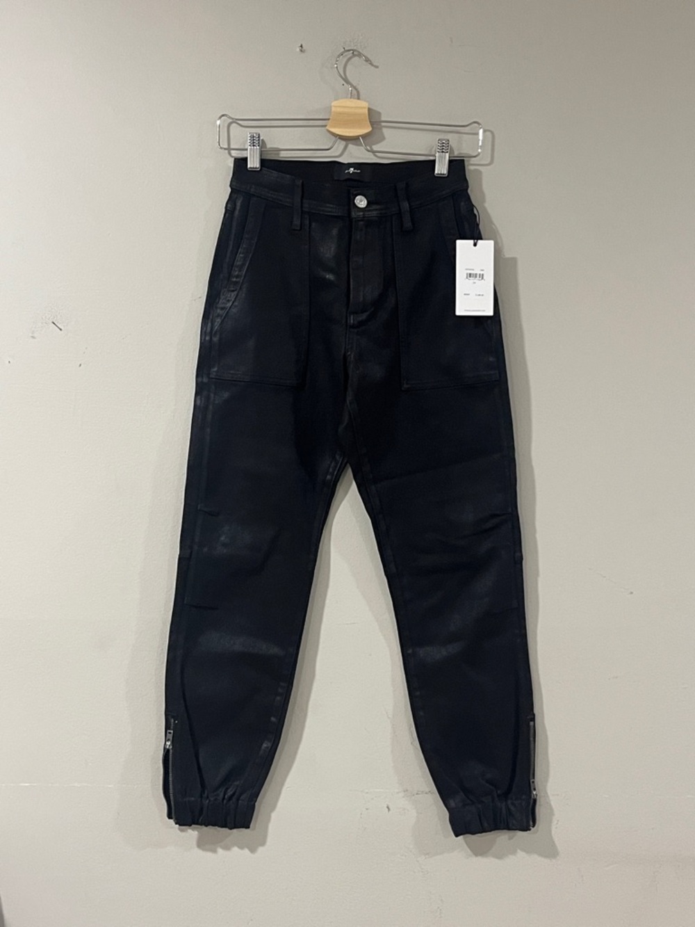 7 For All Mankind Black Slim High-Rise Jeans